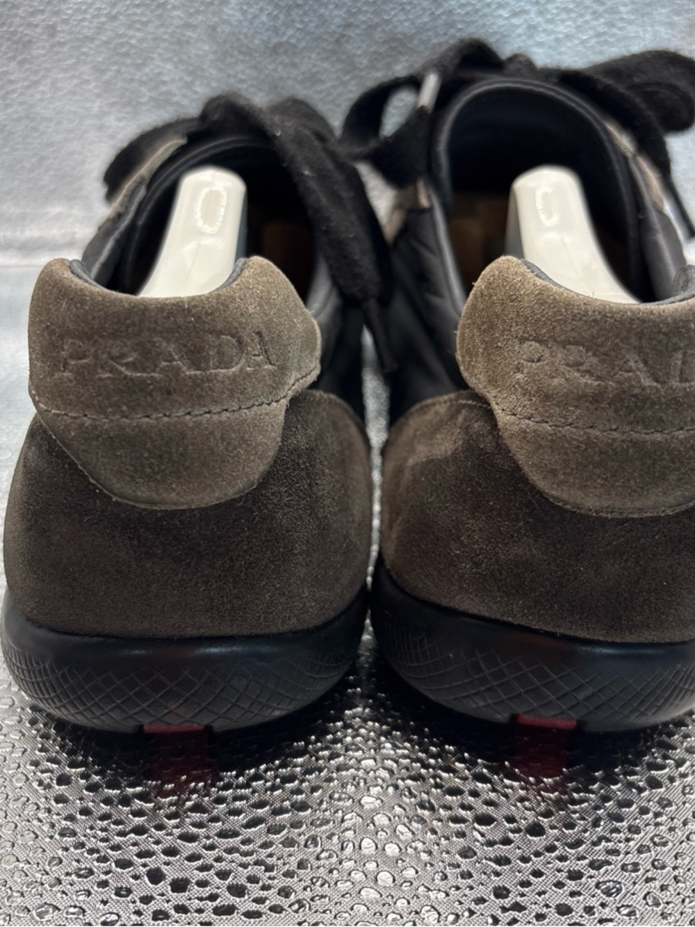 Prada Sport Men's Gray Suede Nylon Low-Top Sneakers 4E 1835 Prada size 8.5 US9.5 - Picture 3 of 16